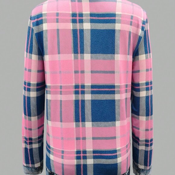 Multicolor CasualWomen's Patchwork Patch Round Neck Long Sleeve  Loose T-Shirt - Picture 2 of 3